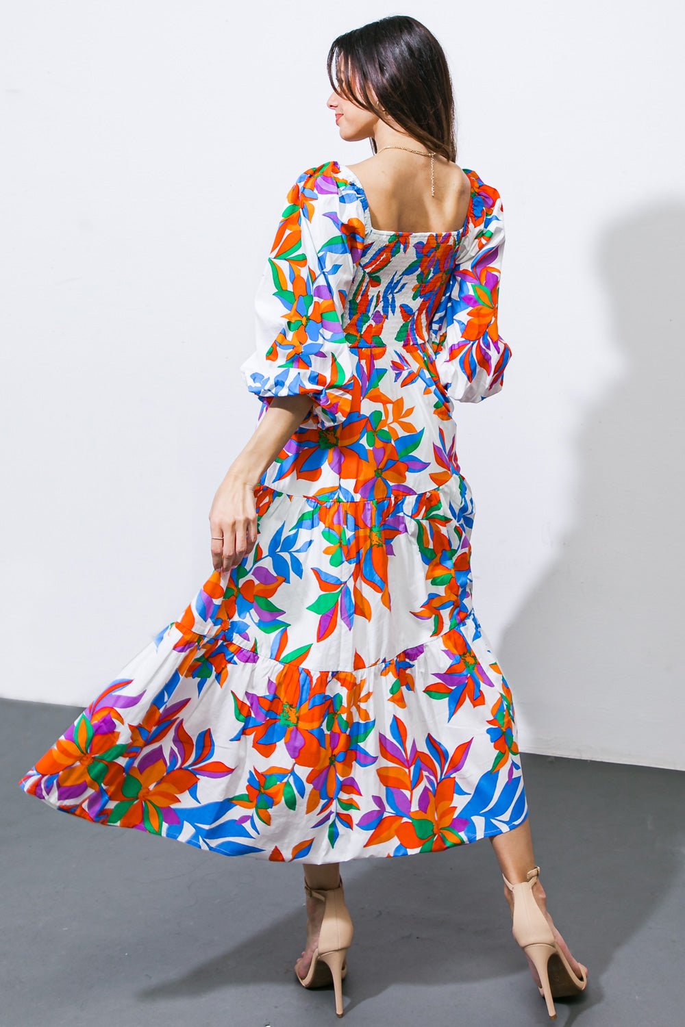 FEELING OPTIMISTIC WOVEN MIDI DRESS Flying Tomato